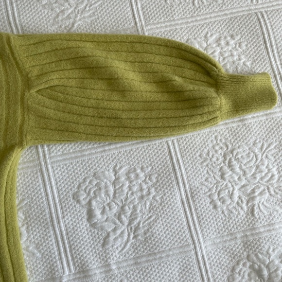 Aerie Buttercream Oversized Ribbed Crew Neck Sweater Lime Green XS - Picture 10 of 13